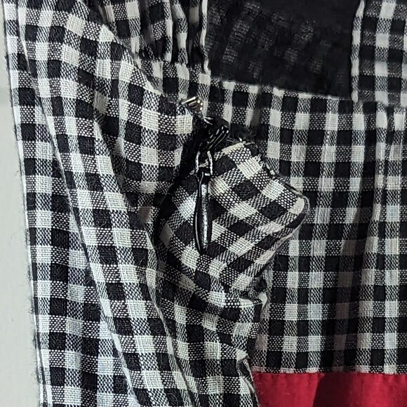 Y Apparel USA Small black white red gingham sundress with bow tie sash - Picture 2 of 7